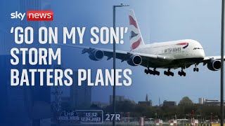 Storm Noa: Planes struggle to land at Heathrow