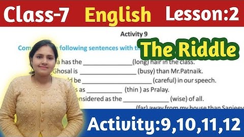 The Riddle,Questions Answers Class-7//English Lesson 2 Activity Solved//WBBSE@UNIQUELEARNINGLAB