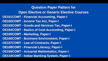 Question Paper Pattern for Open Elective Courses Sem-I  for Arts & Science Faculty Students