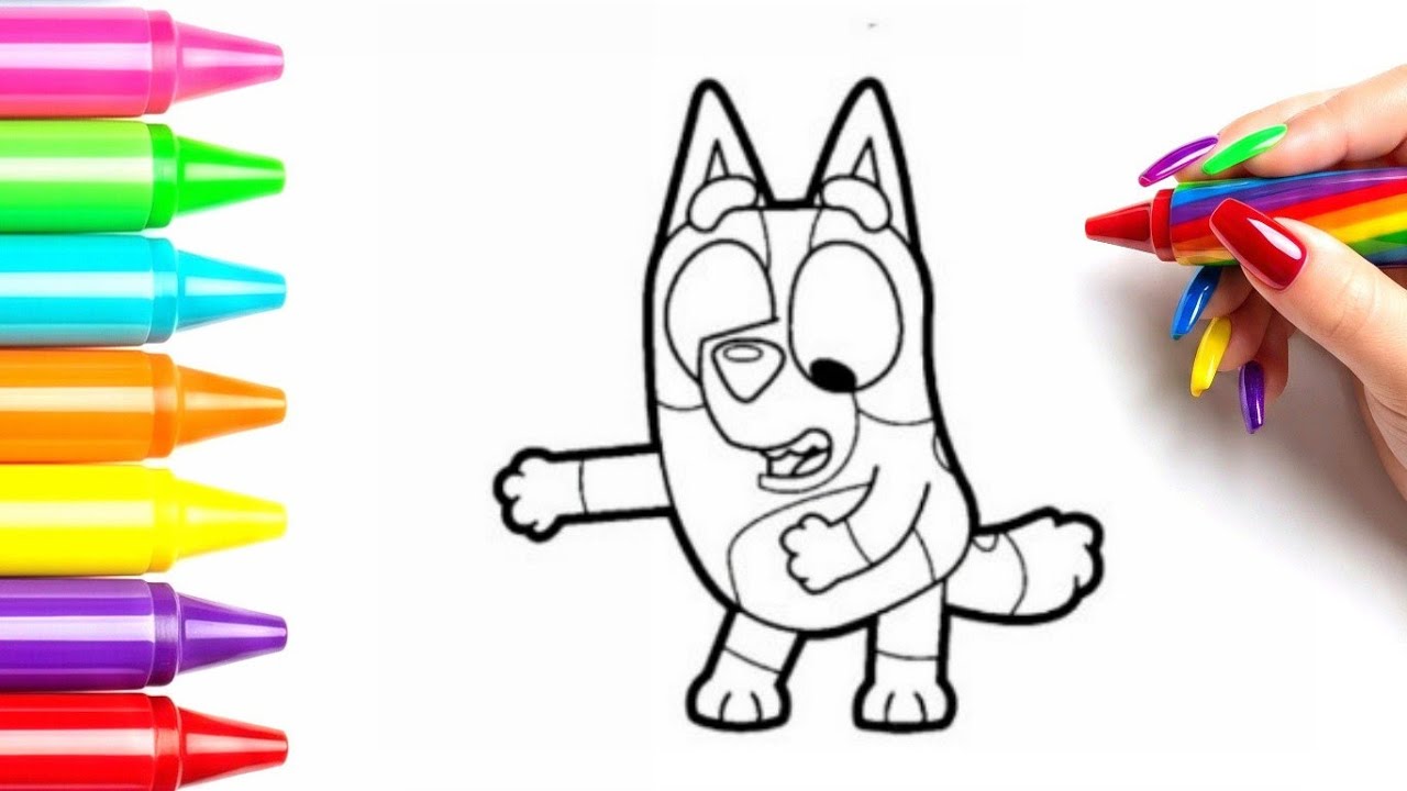 Bluey Simple Cartoon Drawing for Kids 💙⭐ - YouTube