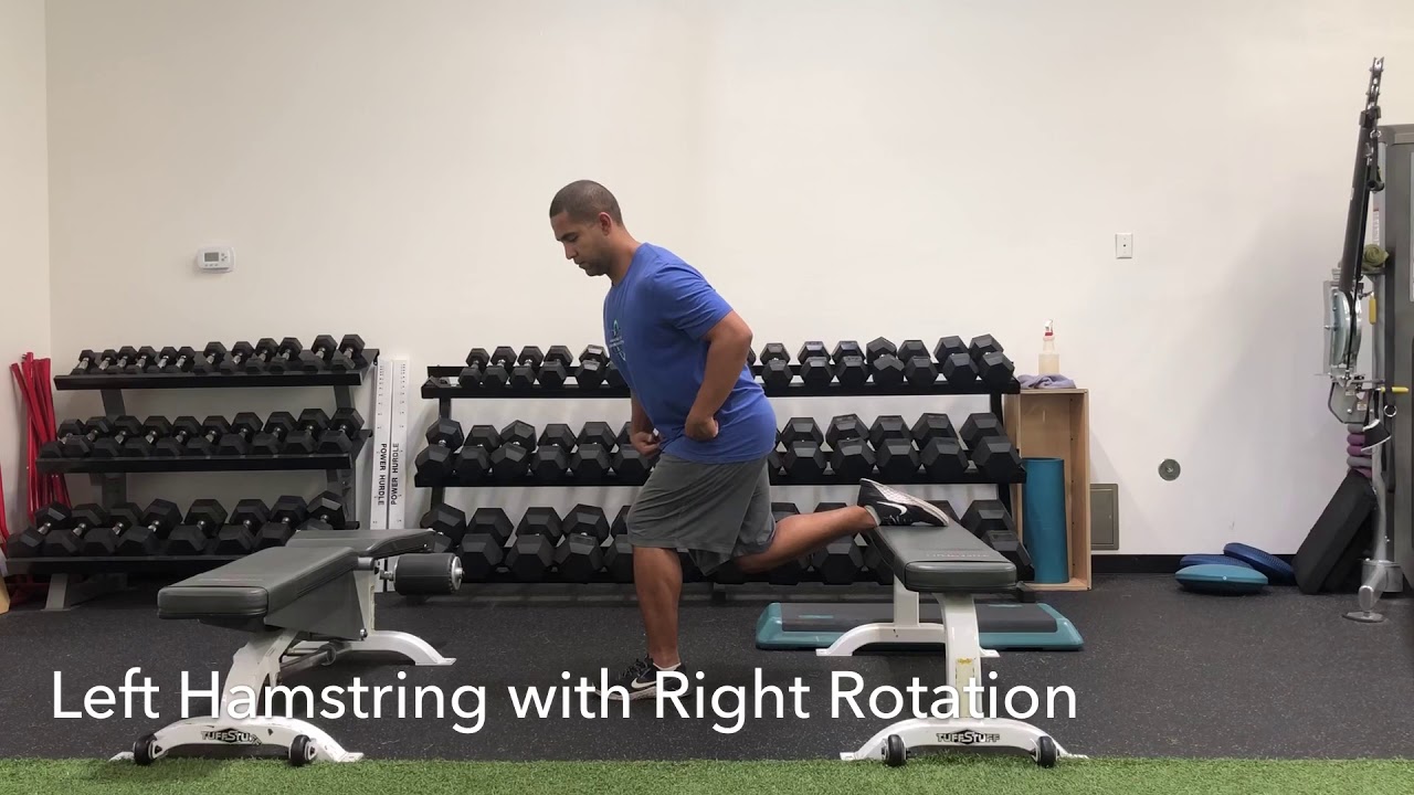Hamstring Rotation Exercise Left Stance Hamstring with Right Rotation - YouTube