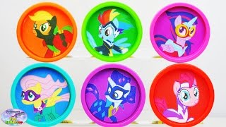 My Little Pony Power Ponies Play Doh Mane 6 MLP Tsum Tsums Surprise Egg and Toy Collector SETC