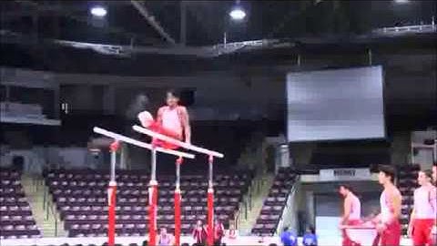 Parallel Bars Stradle Cut Backward to Support Gymnastics Video