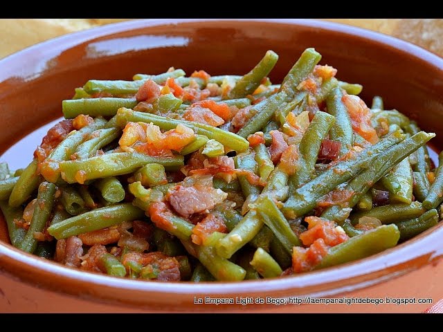 Judías verdes con soja y almendras. Receta de cocina fácil, sencilla y  deliciosa