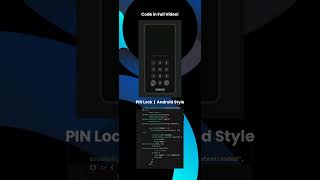 PIN Lock Android Style📱 | HTML CSS and JavaScript #shorts