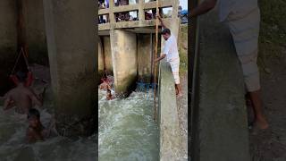 Village fishing with traditional method #fishing #riverfishing #shorts