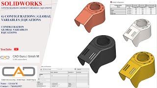 6) Configurations | Global Variables | Equations | SOLIDWORKS Course | SOLIDWORKS Tutorials