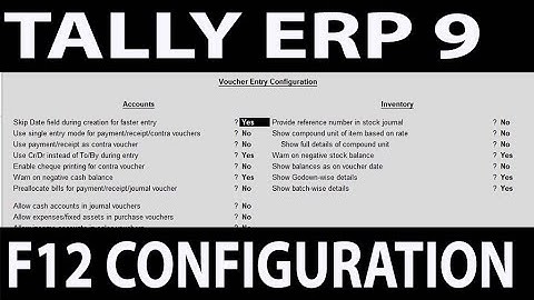 Tally Erp 9 F12 Configuration  Tamil Tutorial PART - 2| #Tally