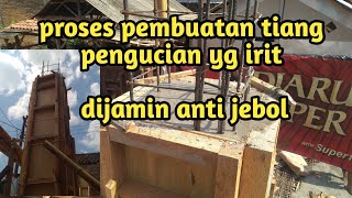 proses lengkap membuat tiang beton -tehnik penguncian mal tiang menggunakan besi