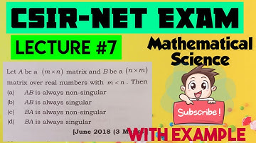CSIR-NET MATHEMATICS LECTURE #7 ||LINEAR ALGEBRA|| Previous year solved questions |~Dr. Ritu Sharma~