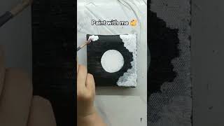 Easy asthetic Moon painting on cute mini canvas tutorial #art #painting #artshorts #shorts