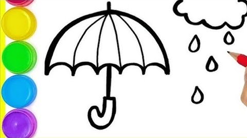How to draw umbrella cloud with rain 🌧️ colouring drawing step by step drawing for beginners.