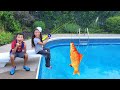 Heidi &amp; Zidane وقصص مضحكة عن السمكة الذهبية | مجموعة من المغامرات الممتعة للأطفال