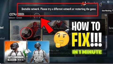 How to Fix Unstable Network Please Try a Different Network or Restarting the Game in PUBG & BGMI