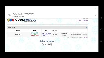 Hello 2025: Codeforces Contest solution #codeforces