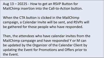 How to get RSVP Button for MailChimp and Insert & Send