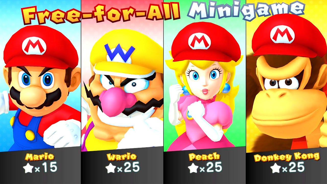 MARIO PARTY 10 MINIGAMES - MARIO VS WARIO VS DONKEY KONG VS PEACH