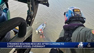 Stranded boaters rescued after clinging to overturned vessel overnight near South Carolina coast