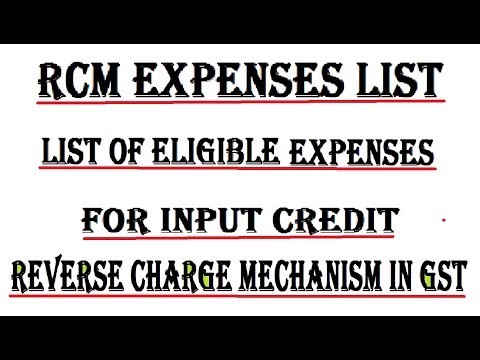 Reverse Charge on Expenses under GST with input credit