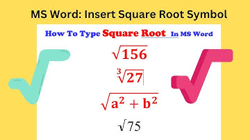 How to Type Square Root in MS Word| Insert Square Root