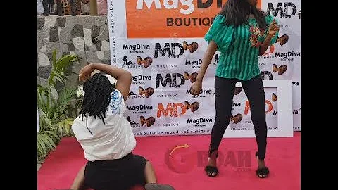 Ibadan Girls Shows Off There Shaku Shaku Dance Skills At D Launch Of Mercy Aigbe's New Boutique