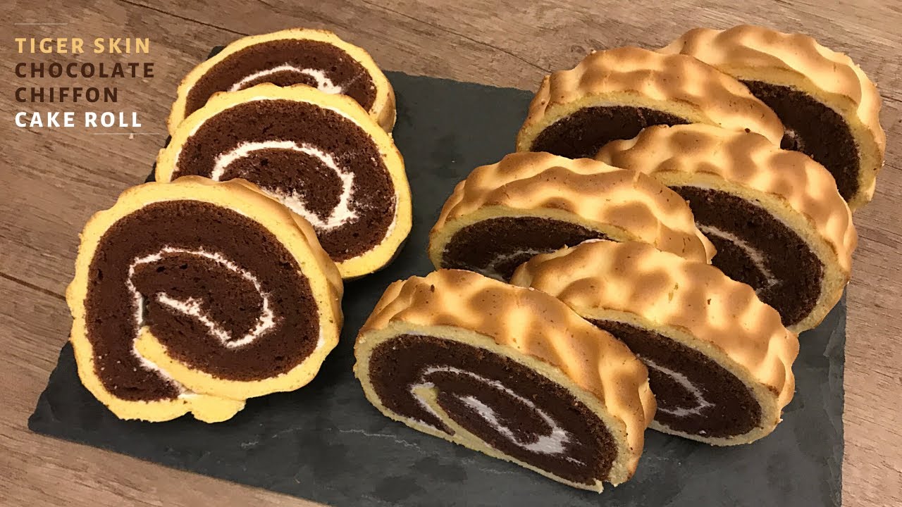 虎皮巧克力蛋糕捲 滿滿回憶的台式經典西點麵包之一┃Tiger Skin Chocolate Chiffon Cake Roll