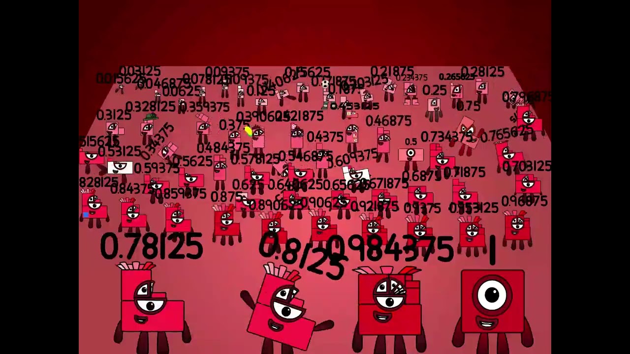 Numberblocks Band Sixty fourths up to 1