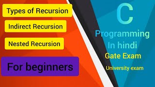 Information Indirect and Nested Recursion with examples in hindi | C LANGUAGE | Guide