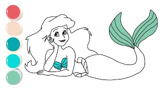 Mermaid Drawing, Painting and Coloring for Kids & Toddlers