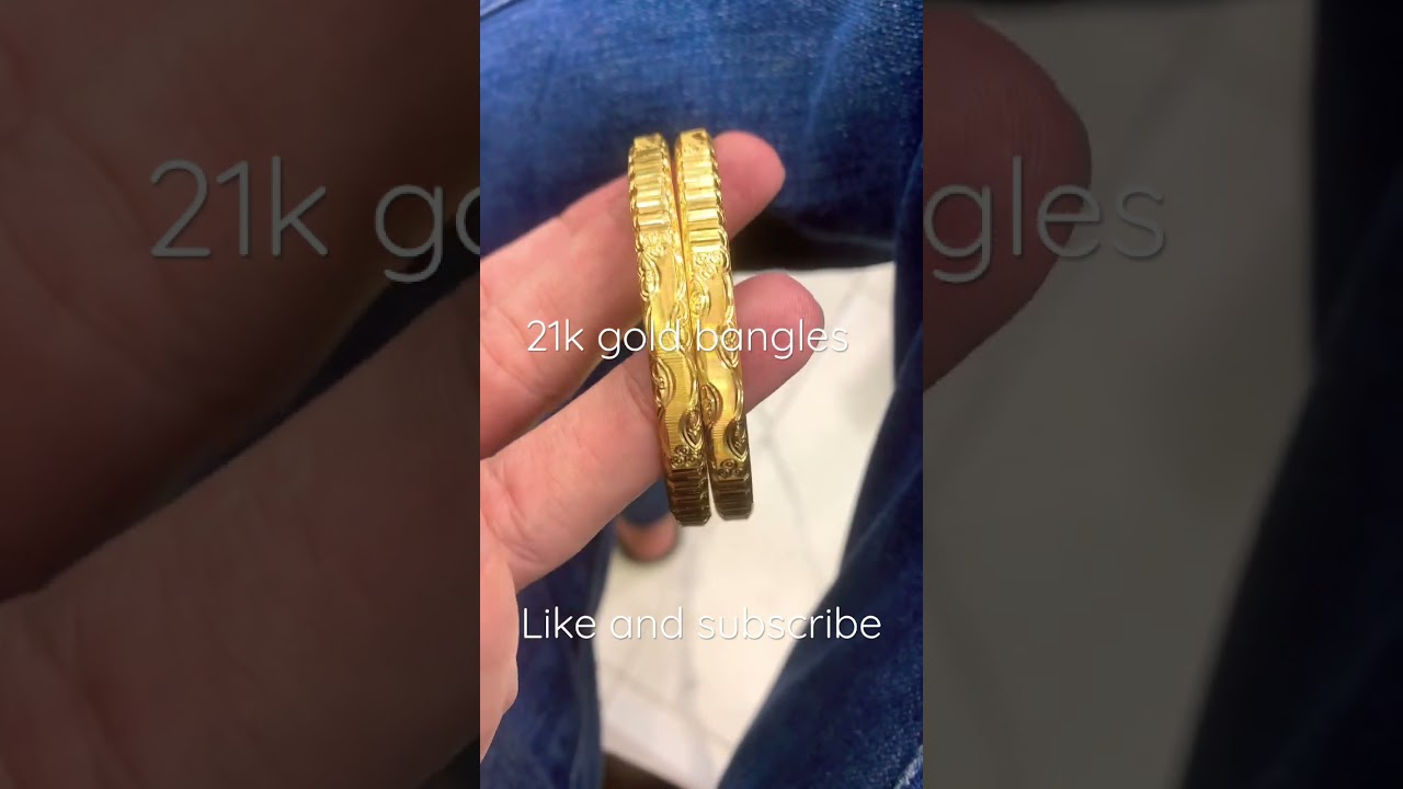 21k gold bangles machine cut diamond cutting latest designs jewellery