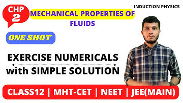 Chapter  2 | One Shot| Exercise Numericals Solution | Mechanical Properties of fluids | Class12