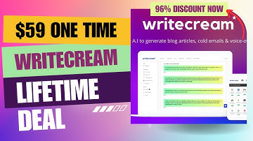🔥🔥 Writecream Lifetime Deal | Unlimited Content in 30 Seconds | 🔥 SAVE 96% NOW! $59 Now Only
