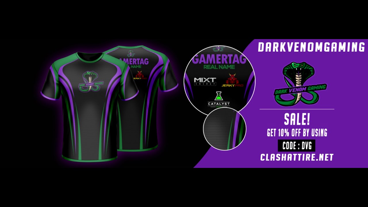 Download Free Ad For Clash Attire Use Code Dvg For 10 Off 1 Youtube PSD Mockup Template