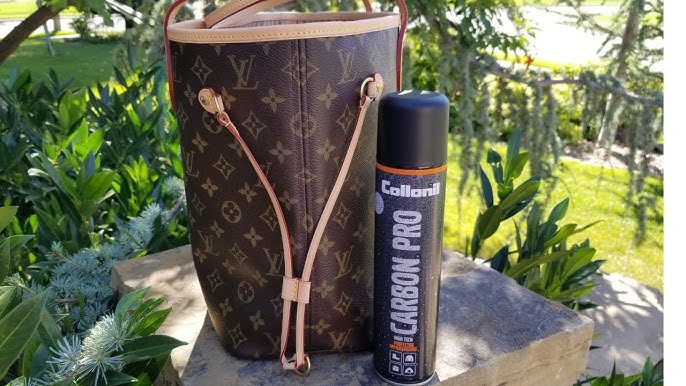 Spraying my Louis Vuitton Speedy 20 with Carbon Pro waterproofing