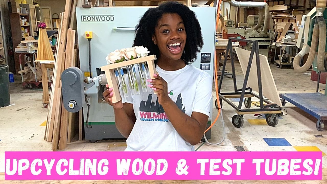 DIY Bud Vase Out of Test Tubes and Wood Scraps! - The STEM Queen || Easy & Pretty