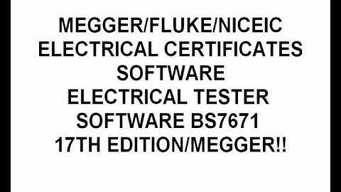 new 2012 ELECTRICAL TEST CERTIFICAT​ES 17th EDITION SOFTWARE