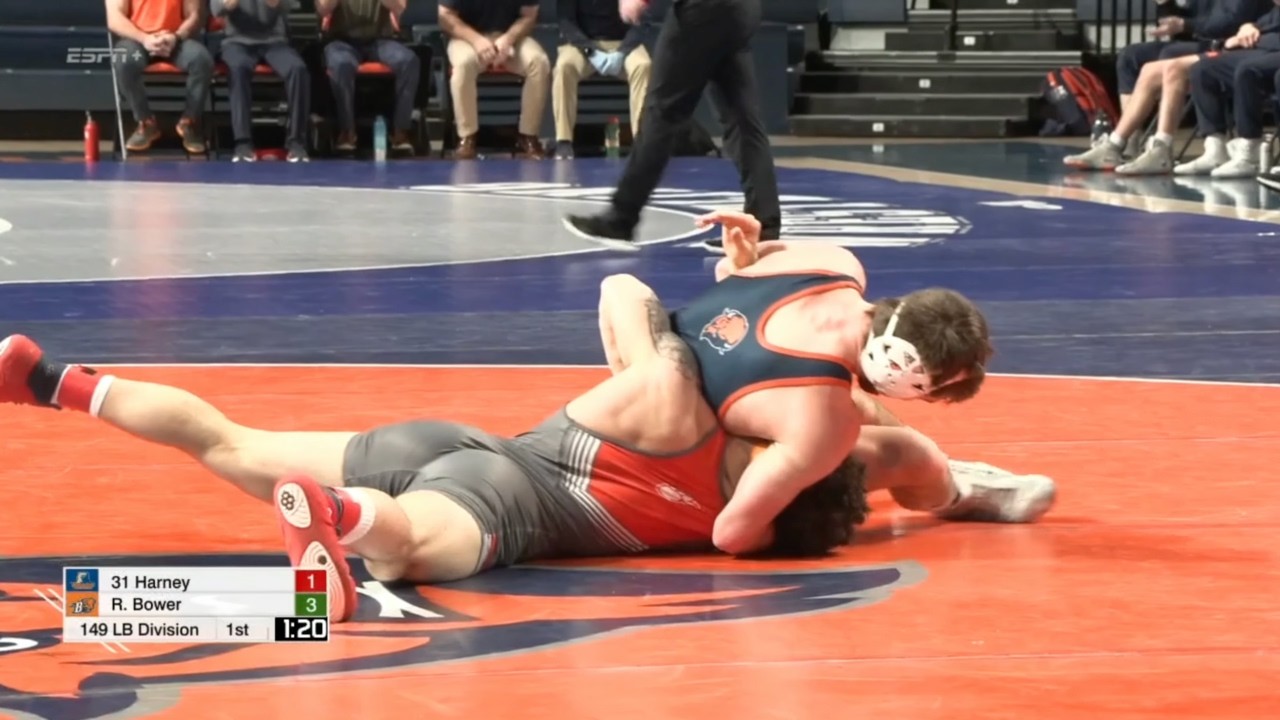 149lbs Riley Bower (Bucknell) vs Eugene Harney (Morgan State)