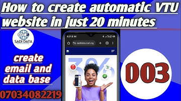 YADDA AKE BUDE VTU WEBSITE: YADDA AKE CREATE EMAIL AND DATA BASE