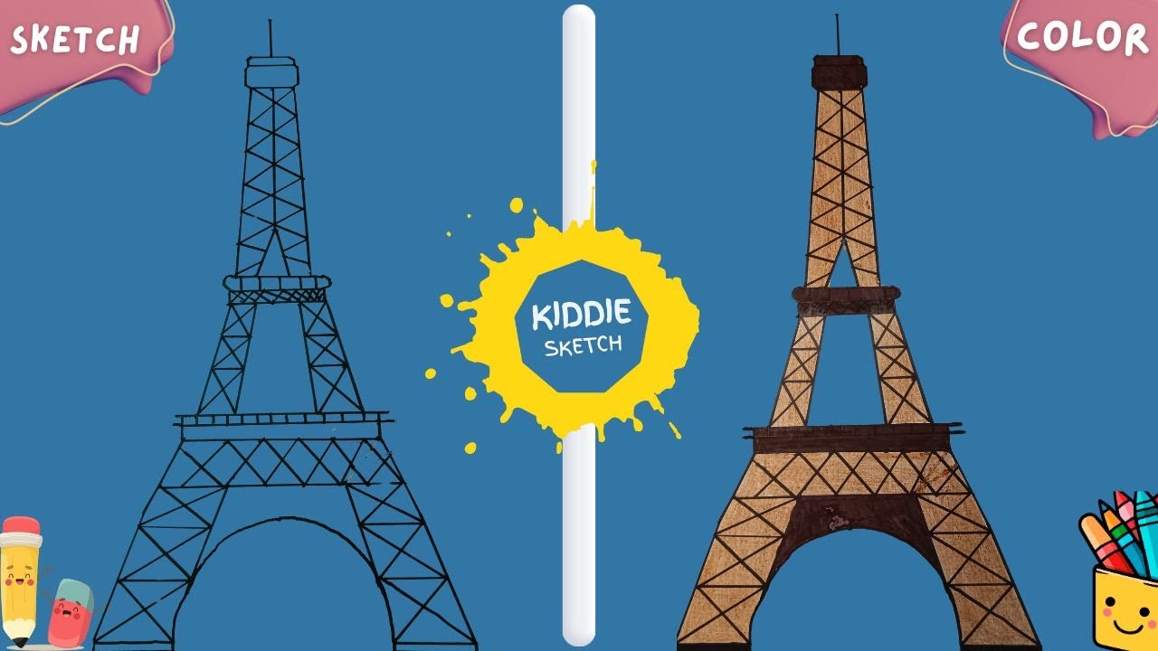 eiffel tower drawing|eiffel tower drawing colour|eiffel tower drawing ...