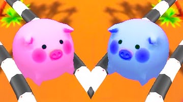 PIG BALL vs REVERSE in Rolling Ball Sky Escape - Color SpeedRun, Race-155