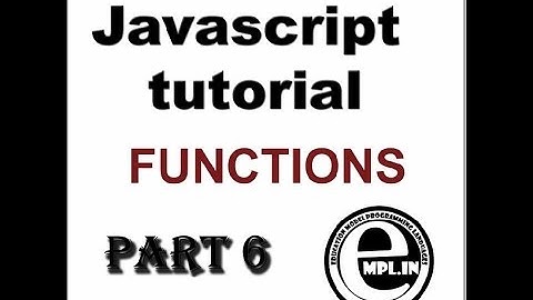 JavaScript tutorial in Hindi Part-6 functions