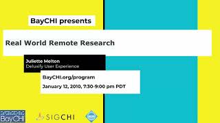 Real World Remote Research, with Juliette Melton, BayCHI Program