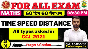 Day 45 || SSC  CHSL MTS 2021 || TIME SPEED DISTANCE || 60 दिन 60 मैराथन | Maths by Aditya Ranjan Sir