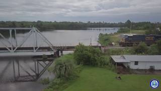 4k Drone Video: CSX Crossing Historic Bridge