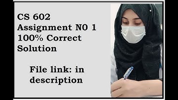 CS 602 Assignment N0  1 100% Correct Solution || File link in description BY Maria khalil