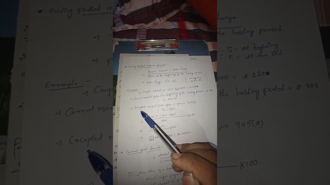 Holding period return formula and with example || Mithun tutorial