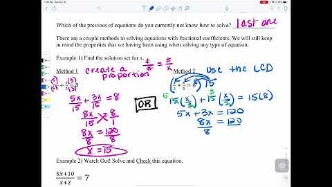 Algebra - Solving Equations with Variable Expressions in the Denominator