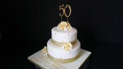 Simply Cakes By Caroline   Mirfield 50th Golden Wedding Anniversary Cake 