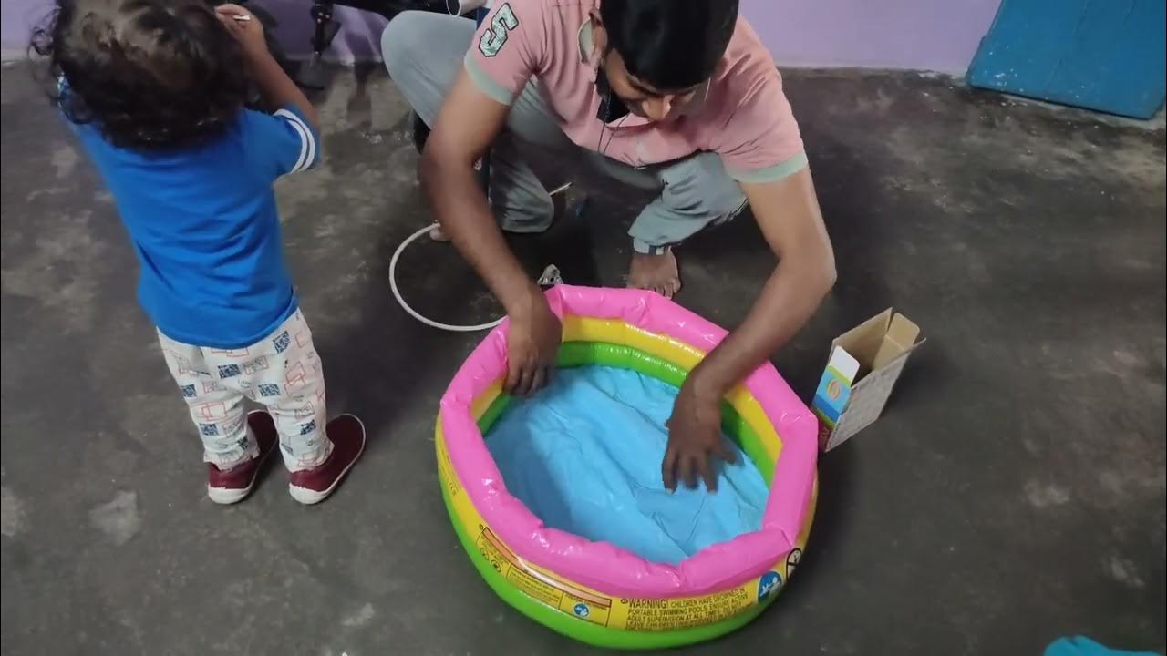 How to fill air baby bath pool using cycle pump.Intex baby bath pool me hawa kaise vare 