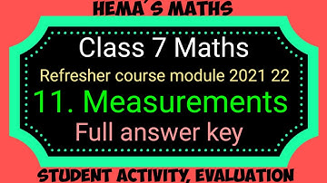 7th maths refresher course module chapter 11 measurements